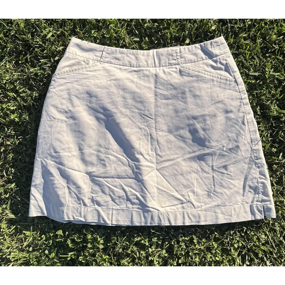 Nike Golf Skort Womens 2 Gray Dri-FIT Twill Athletic Golf Pockets Zip Casual